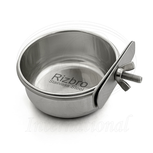 Comedero para Pájaros Reutilizable de Acero Inoxidable con Abrazadera para Colgar en la Jaula, Tamaño 2.6x1.5 Pulgadas, Taza para Agua y Comida - Product Image 1