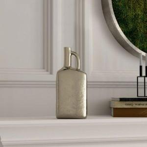 Pot de fleurs en argent avec poignée, style américain, plantes artificielles, vase à fleurs, prix bas, vases faits à la main, décoration de table, décoration de la maison - Product Image 1