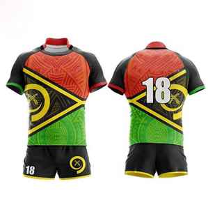 2026 New Design Multi Color Breathable Plus Size Rugby Jersey Three Quarter Sleeve Short <b>Stand</b> Collar Printed Custom OEM - Product Image 5