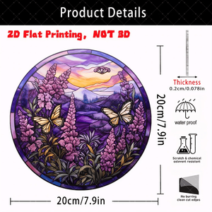 CIFbuy 7.9 Inch <b>Lavender</b> Butterfly Wall Hanging Window Decor Stained Glass Effect Home <b>Garden</b> Decor TikTok for Temu Pick Serv - Product Image 2