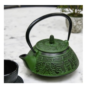 Tetera de hierro fundido verde al por mayor con tapa, tetera decorativa de hierro y acero inoxidable para decoración del hogar, hotel o restaurante. - Product Image 2