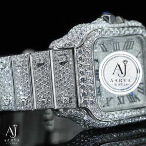 AARVA JEWELS นาฬิกาสแตนเลสสตีลหรูหราประดับเพชร ตัวเรือนทรงสี่เหลี่ยม 39 มม. ระบบอนาล็อก ควอตซ์ นาฬิกาแฟชั่นสำหรับทุกเพศ - Product Image 5