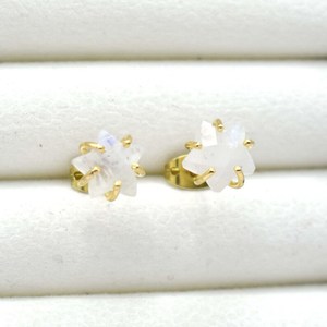 Rainbow Moonstone Star Shape <b>Stud</b> <b>Earrings</b> 8mm Prong Set Gemstone Jewelry for Women Girls - Product Image 4