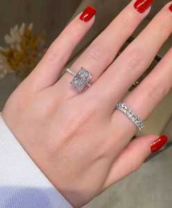 4.5 Carat Radiant Cut Diamond Engagement <b>Ring</b> for Women | Hidden Halo <b>Solitaire</b> Wedding <b>Ring</b> | Luxury IGI Certified Gold Bridal - Product Image 5