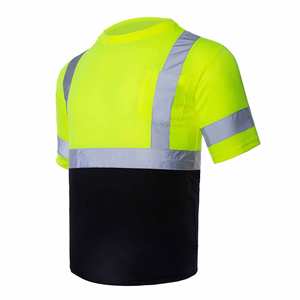 T-shirt de travail unisexe en polyester antistatique haute visibilité, séchage rapide, personnalisable avec logo OEM, vente en gros - Product Image 2