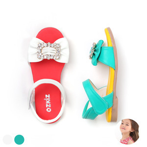 Sandales coréennes haut de gamme OZKIZ F08 pour enfants, à bout ouvert avec nœud décoratif, respirantes, mode estivale pour filles de 2 à 7 ans, vente en gros - Product Image 1