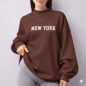 Women Oversized Long Knitted Mockneck OEM Winter Pullover Casual Loose Fit <b>Top</b> Suitable for Private Label Clothing Lines - Product Image 1