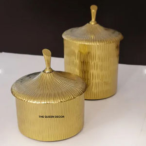 กระปุกแก้วฝาโลหะตกแต่งลายดอกไม้ กระปุกเก็บอาหารดีไซน์ทันสมัย กระปุกโลหะและแก้วสำหรับห้องครัว กระปุกเก็บของในบ้าน - Product Image 3