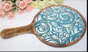 Tabla de Madera Multiusos para Cortar Pizza, Plato Redondo Rústico para Servir Pan, Aperitivos, Queso, Artículo para Cocina y Restaurante - Product Image 4