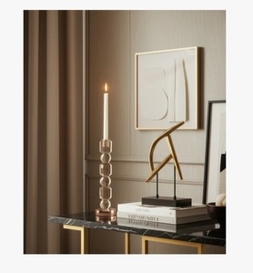 Élégant porte-bougie en cristal de forme cylindrique, décoration d'intérieur, matériau durable à bas prix - Product Image 4