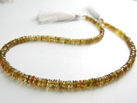 Perle de pierre de tourmaline brun pétrole facettée, multicolore, forme de bouton de roue, 13 pouces, 4-5 mm, trou de 0,35 mm, tierce main