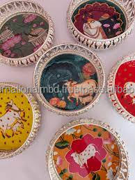 Bandejas de plata alemana pichwai para regalos festivos - Product Image 3