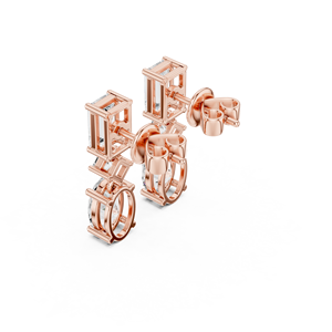 14K Solid Rose Gold Luxury <b>Earrings</b> With GRA Certificate Multi Shapes Classic Design <b>Drops</b> Perfect For Party-Birthday & Gift - Product Image 4