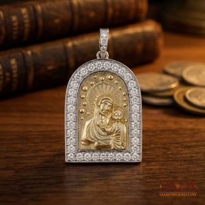 Colgante de Jesús con Diamantes, Joyería Católica, Medallón de Fe Cristiana, Collar de Lujo - Product Image 2