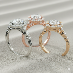 แหวนหมั้นเพชรทรงมาร์คีส์แบบหัวแหวนประดับเพชร - Product Image 5