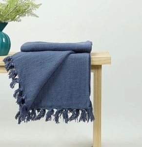 Manta de sofá tejida a mano negra de algodón de lujo, ropa de cama decorativa india con diferentes diseños para uso doméstico de invierno de la India - Product Image 3