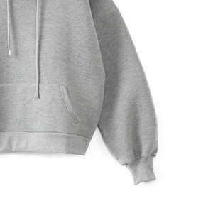 Gray Zip-Up Hooded Sweatshirt with Faux <b>Fur</b> <b>Trim</b> 100% Cotton Fleece Oversized Fit Anti-Pilling Casual Winter Men's Plain Dyed - Product Image 2