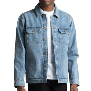 Fabricante de Ropa al por Mayor, Chaquetas para Hombre, Chaquetas de Mezclilla de Color Sólido Básico Personalizadas, Chaquetas para Hombre de Alta Calidad - Product Image 1
