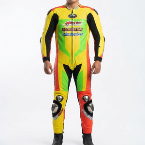 Combinaison de moto Ramaha Pro 1 pièce pour homme en cuir de vache véritable/cuir de kangourou, style MotoCP, armure niveau 2 - Product Image 1