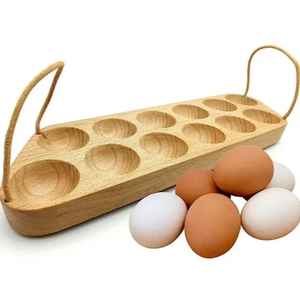 Caja de Madera para Huevos, Bandeja de Almacenamiento de Huevos de Gran Capacidad, Organizador de Cocina, Contenedor de Huevos Rústico Estilo Granja, Estante de Exhibición - Product Image 2