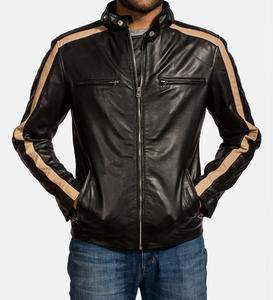 Chaqueta de Cuero para Hombre, Estilo Motero, Corte Ajustado, Piel de Cordero Genuina, Chaqueta Cortavientos Suave, Chaquetas Personalizadas - Product Image 2