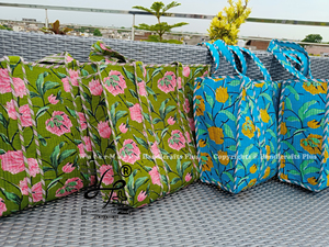 Large Cotton Quilted Wholesale Tote Bag <b>Carry</b> <b>On</b> Weekender Block Print Outdoor Travel <b>Luggage</b> Bags Custom Logo Handmade Tote Bag - Product Image 4