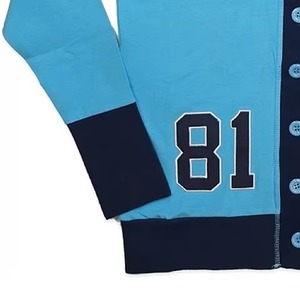 Custom College Winter Wear <b>Cardigan</b> <b>Sweater</b> Long Sleeve Navy Sky Letter Button Decoration V-neck Cotton Knitted Men's <b>Sweater</b> - Product Image 4