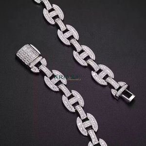 S925 Moissanite <b>Statement</b> <b>Necklace</b> 18K Gold Plated Link Chain Unisex Luxury Jewelry Geometric Design - Product Image 4
