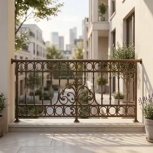 Balustrades de balcon traditionnelles en métal moulé avec un design orné en volutes, résistantes à la rouille, garde-corps mural - Product Image 5