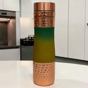 Green Enamel <b>Copper</b> <b>Drinking</b> <b>Bottle</b> Indian exports international. (Certified pure <b>copper</b>) - Product Image 1