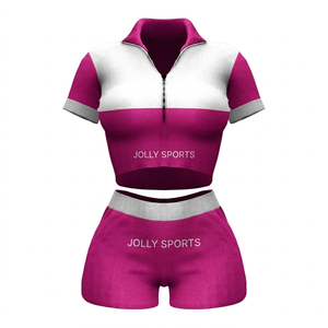 Conjunto de Shorts Deportivos para Mujer, 260 GSM, Poliéster y Spandex, Diseño de Leopardo Negro con Panel en Contraste, Logotipo con Pedrería, Personalizado OEM - Product Image 3