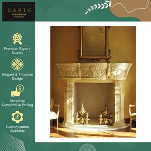 Top Notch Quality Eco-Friendly Luxury Marble <b>Fireplace</b> Mantel Surround with Art Deco Design for Home Villa Indoor Use - Product Image 4