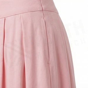 Falda Midi Plisada de Cintura Alta para Mujer, Color Rosa Sólido, Elegante, Tela Satinada, Estilo Japonés, Alta Calidad, para Todas las Temporadas - Product Image 5
