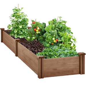 Fioriera Rialzata Oriental Garden 95"L X 25"W X 11"H Marrone Scuro per Ortaggi e Fiori Domestici - Product Image 1