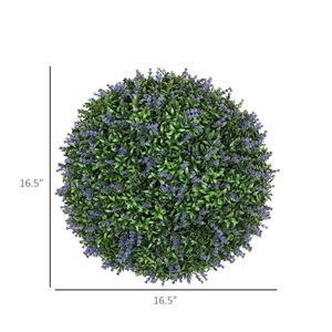 2 Bolas de Topiario de Lavanda de 16.5 Pulgadas, Plantas Artificiales de Seda para Interiores y Exteriores, Decoración del Hogar, Temática Artística, Topiarios de Graduación - Product Image 3