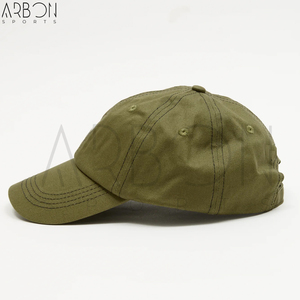 Casquettes 6 panneaux ajustables de haute qualité, couleur unie vert olive, avec logo personnalisé, pour hommes, best-seller, pour l'extérieur. - Product Image 3