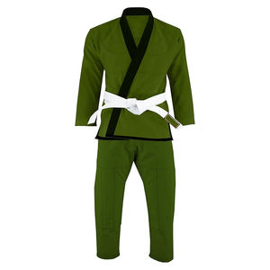 ชุดยูโด BJJ สีเขียวเข้ม เข็มขัดสีขาว สำหรับผู้ใหญ่ บริการ OEM คุณภาพสูง ซักแล้ว พร้อมส่งขายส่ง - Product Image 1