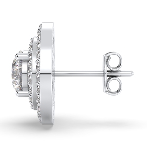 ต่างหูเพชร REYES Exquisite ทองคำขาว 14K เพชร HPHT CVD ผลิตในห้องปฏิบัติการ สไตล์มินิมอล สำหรับงานแต่งงาน ครบรอบแต่งงาน เครื่องประดับชั้นดี - Product Image 2