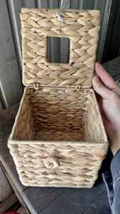 99 Gold Data Luna Natural Handmade Eco-Friendly Water Hyacinth <b>Rectangular</b> Woven <b>Storage</b> Tray for Modern Home Decor Organization - Product Image 2