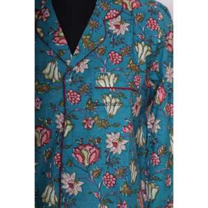 Robe midi à imprimé floral, col en V, décontractée, pour l'été, pour les fêtes, pour femmes, écologique, respirante, manches 3/4, impression par blocs - Product Image 3