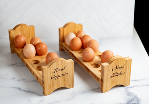 Handmade Eco-Friendly Wooden Egg Holder & Storage Rack Farmhouse Kitchen Organizer for Fresh Eggs Dishwasher <b>Safe</b> - Product Image 5