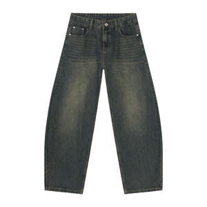 Baggy Jeans For Unisex Relaxed Fit Wide Leg <b>Denim</b> <b>Trousers</b> Casual Daily Wear - Product Image 3