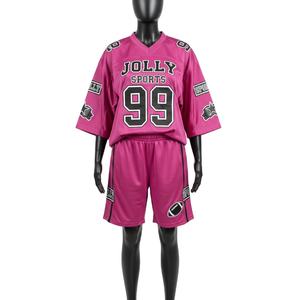 Ensemble short et maillot de football pour femmes, tissu en maille polyester respirant, panneaux latéraux rose et noir, logo personnalisé, ensembles pour femmes 100% coton - Product Image 1