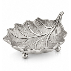 Wholesale Antique <b>Silver</b> Decorative Leaf Bowl Set Metal Bowl For Modern Living Room <b>Coffee</b> <b>Table</b> Centerpiece Decoration - Product Image 3