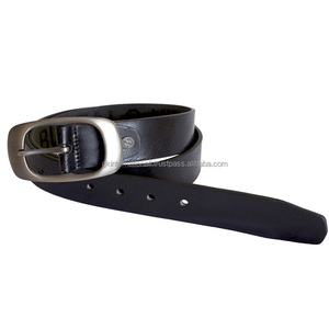 Cinturón informal de cuero curtido vegetal de último diseño para hombres con hebilla de latón plateado mate cambiable tamaños personalizados disponibles - Product Image 5