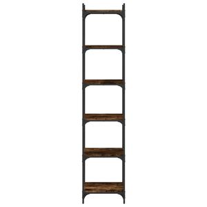 Étagère à pieds réglables en bois d'ingénierie chêne fumé avec métal moyen, solution de rangement élégante et durable - Product Image 4