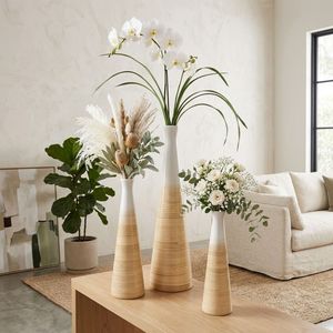 Spun <b>Bamboo</b> Vase 15x50CM For Dried Flowers Eco Friendly Handmade Indoor Decor Durable and Lightweight Made in Vietnam - Product Image 3