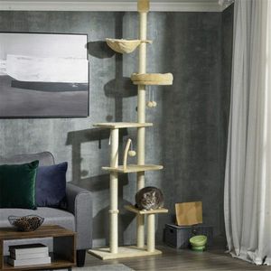 Grande Albero per Gatti da Interno di Lusso con Tiragraffi in MDF e Legno - Product Image 6
