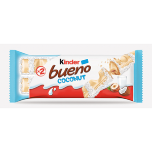 Bulk Kinderr Bueno <b>Coconut</b> Chocolate 39g Crispy Wafer with <b>Coconut</b> Cream Filling Milk Chocolate Snack Bars Wholesale Supply - Product Image 4