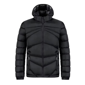 Fully Customized Men's Waterproof Canvas Puffer <b>Jackets</b> Polyester Wadding Filled Winter DDP Shipping - Product Image 1